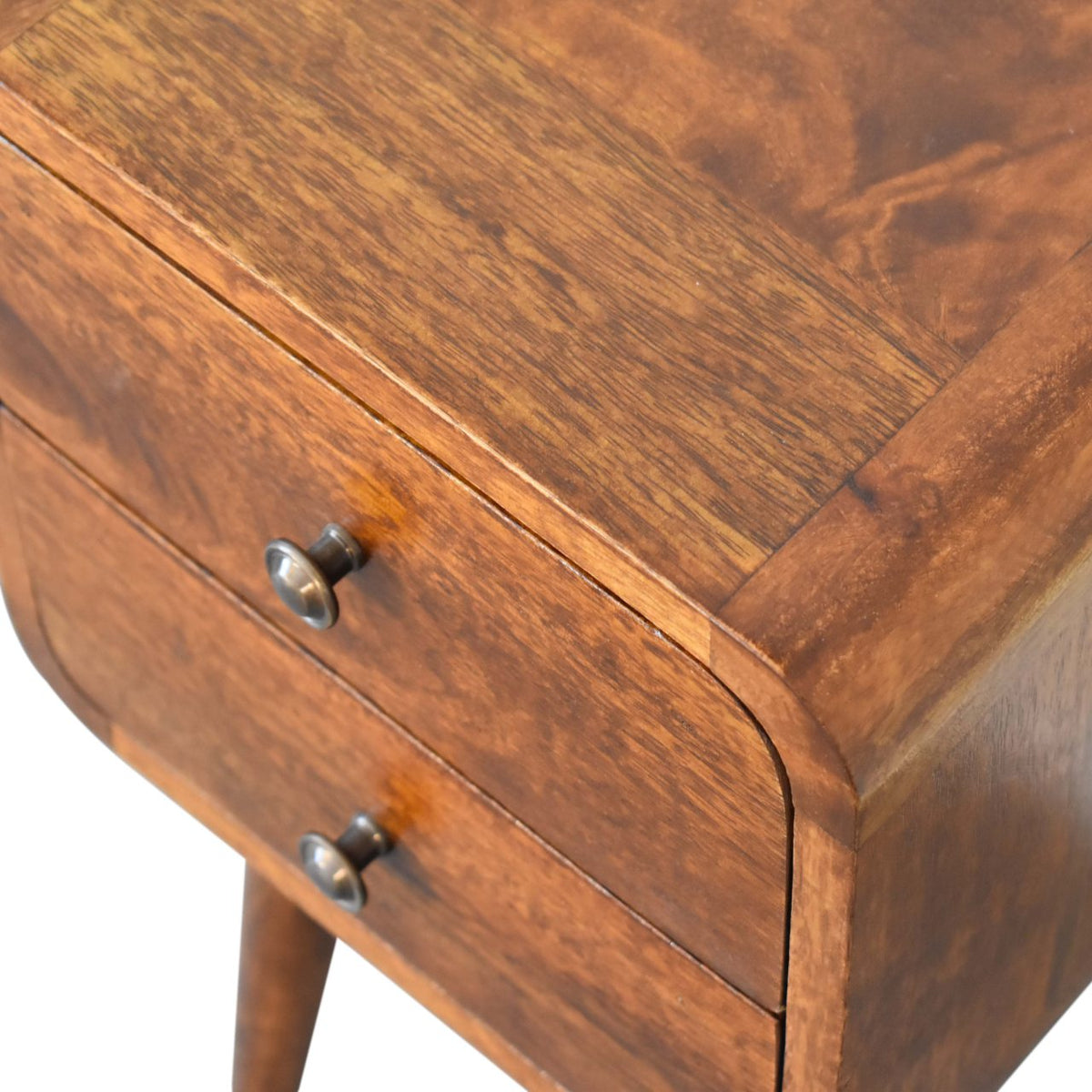 Mini Chestnut Curved Bedside – view 5