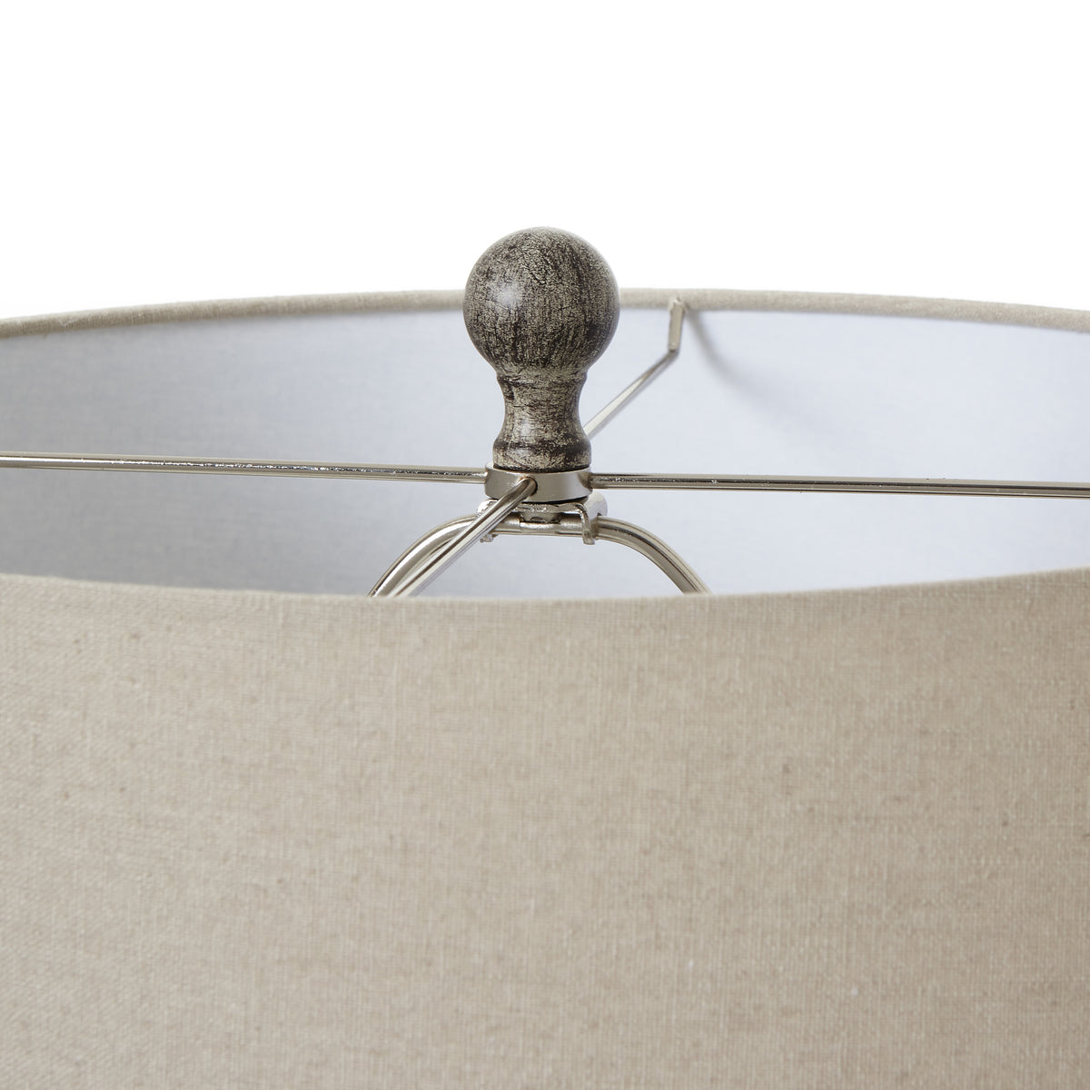 Ochre Carved Textured Table Lamp With Linen Shade – view 3