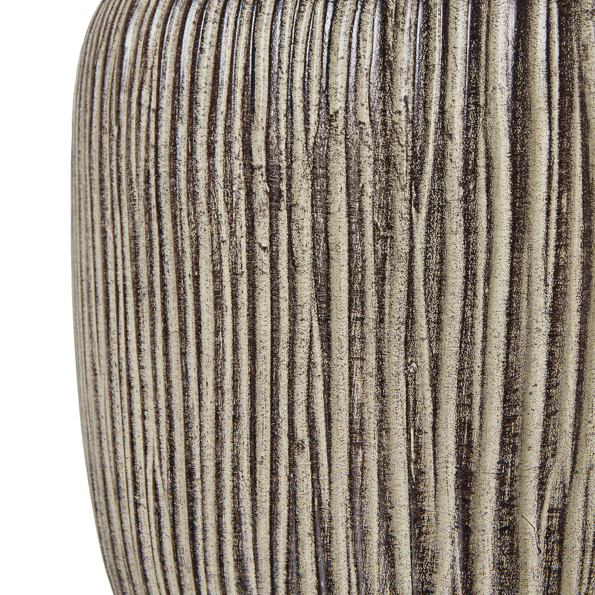 Ochre Carved Textured Table Lamp With Linen Shade – view 4