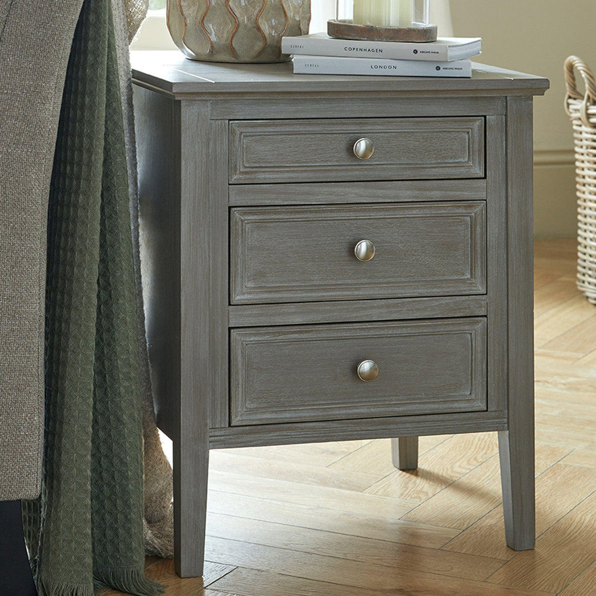Serene Collection Three Drawer Bedside Table – view 5
