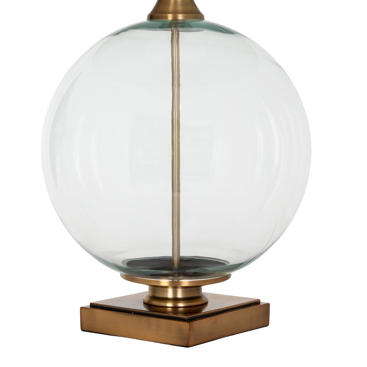 Lunel Glass Orb Table Lamp With Edged Linen Shade – view 4