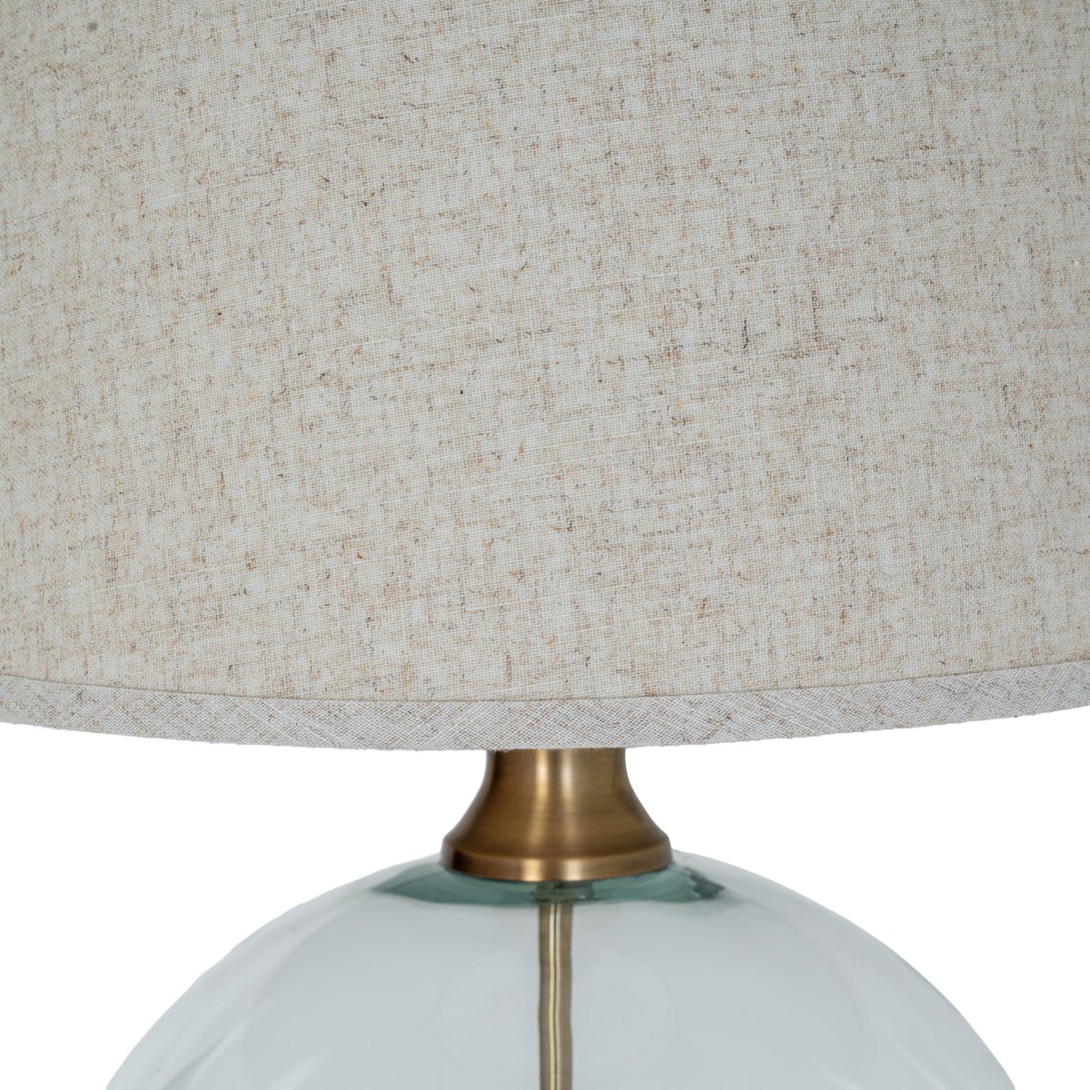 Lunel Glass Orb Table Lamp With Edged Linen Shade – view 5