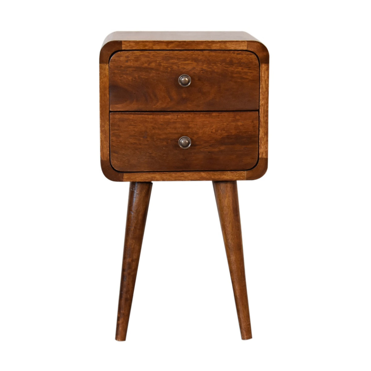 Mini Chestnut Curved Bedside – view 2
