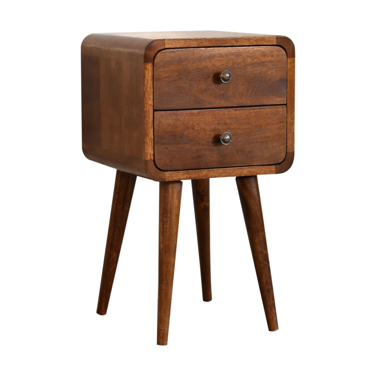 Mini Chestnut Curved Bedside – view 3