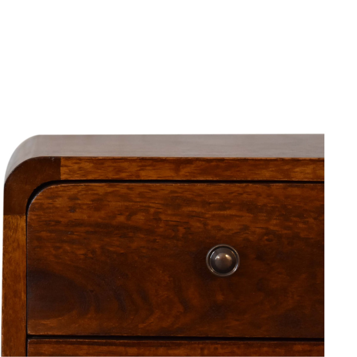 Mini Chestnut Curved Bedside – view 4