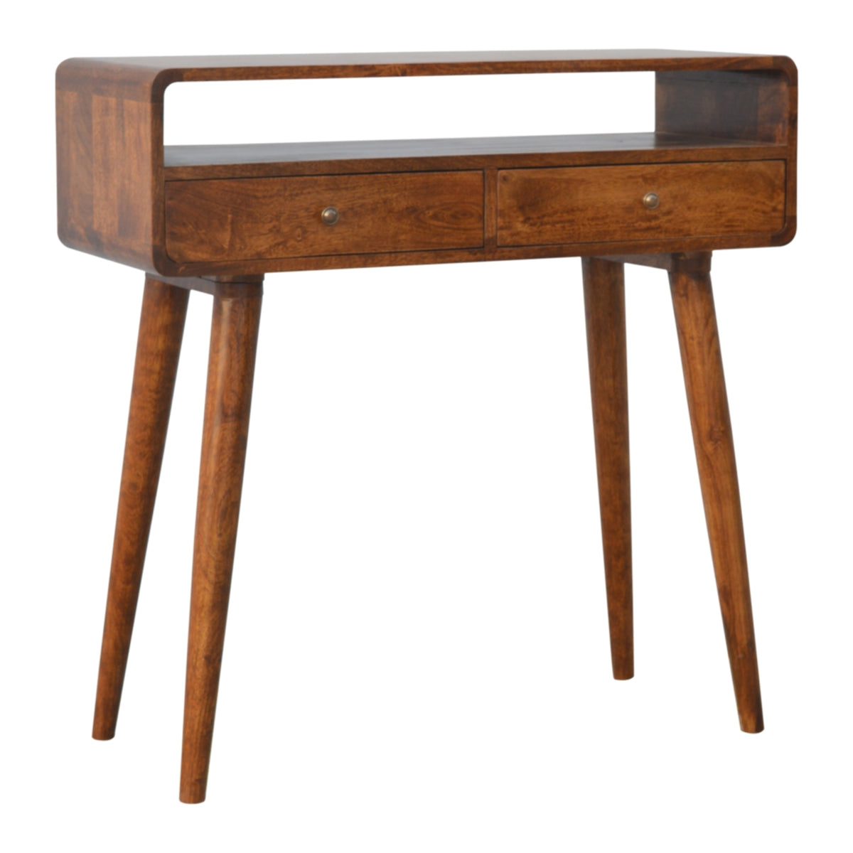 Curved Chestnut Console Table – view 2
