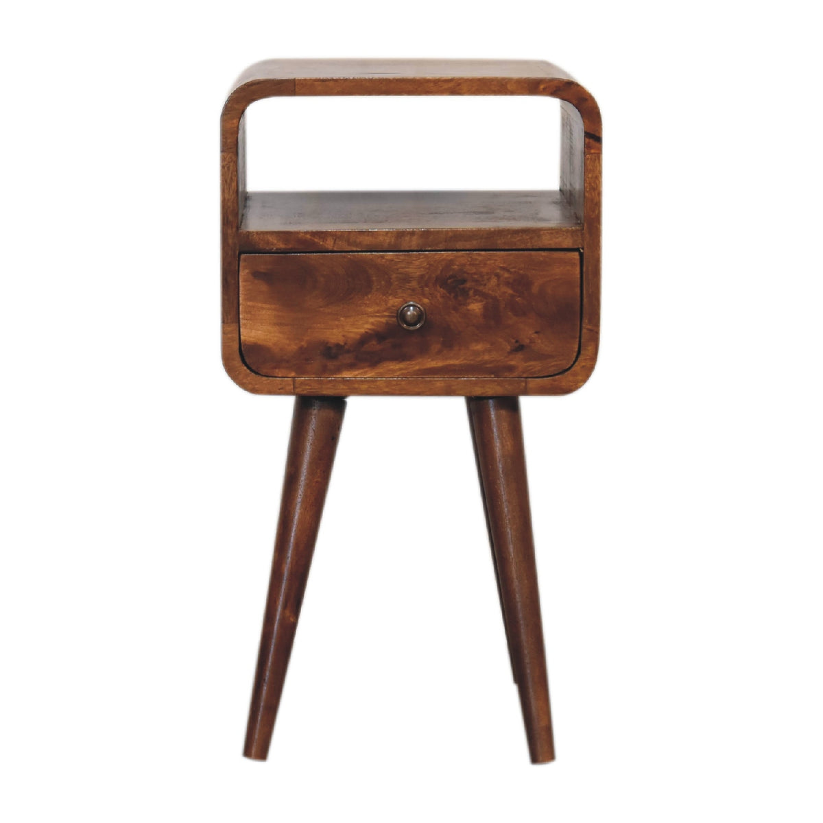 Mini Chestnut Curve Open Bedside – view 2