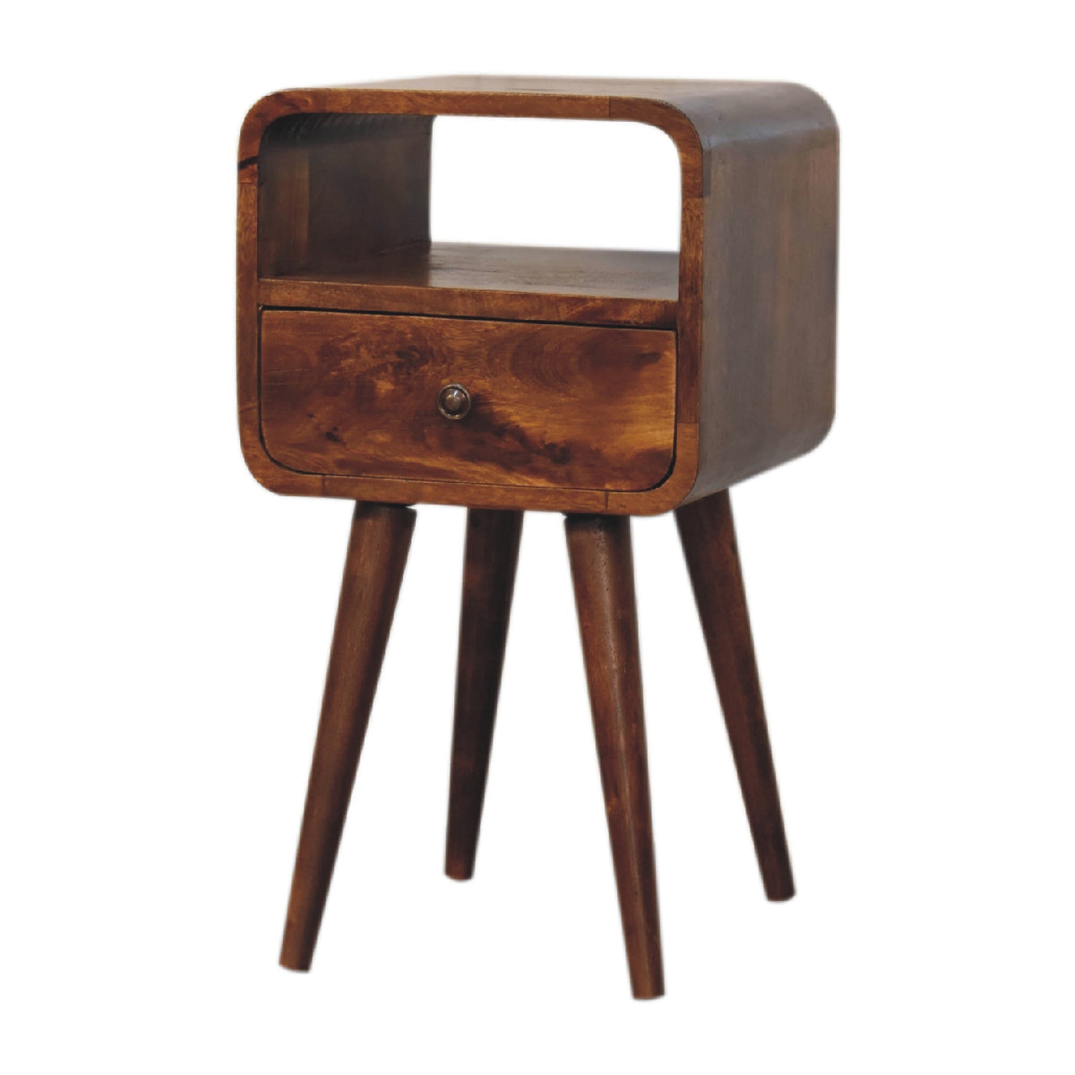 Mini Chestnut Curve Open Bedside – view 4