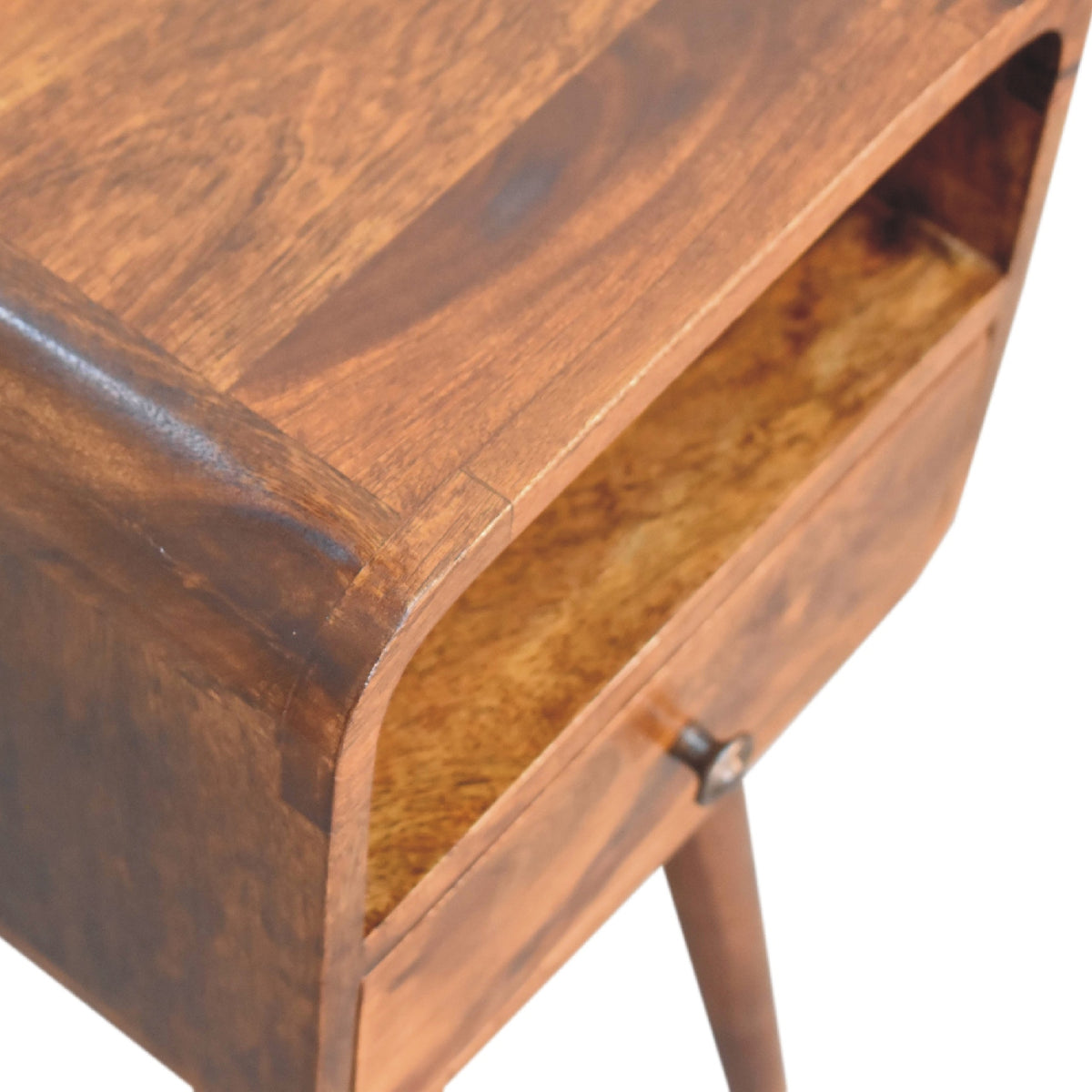 Mini Chestnut Curve Open Bedside – view 5