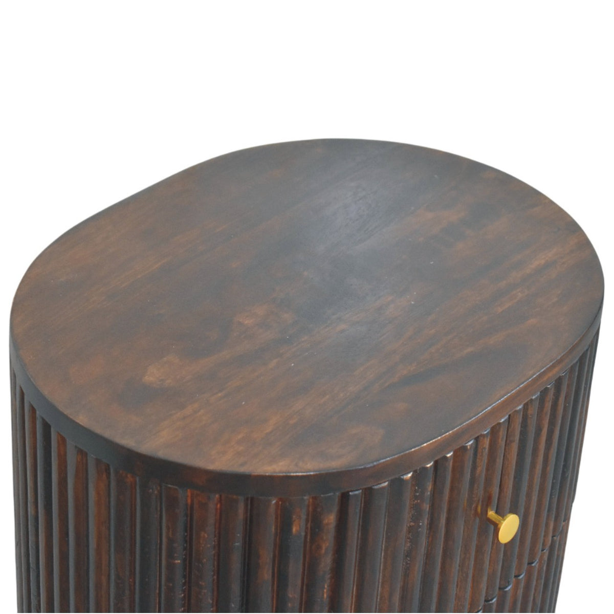 Curved Fluted 3-Drawer Bedside – view 5
