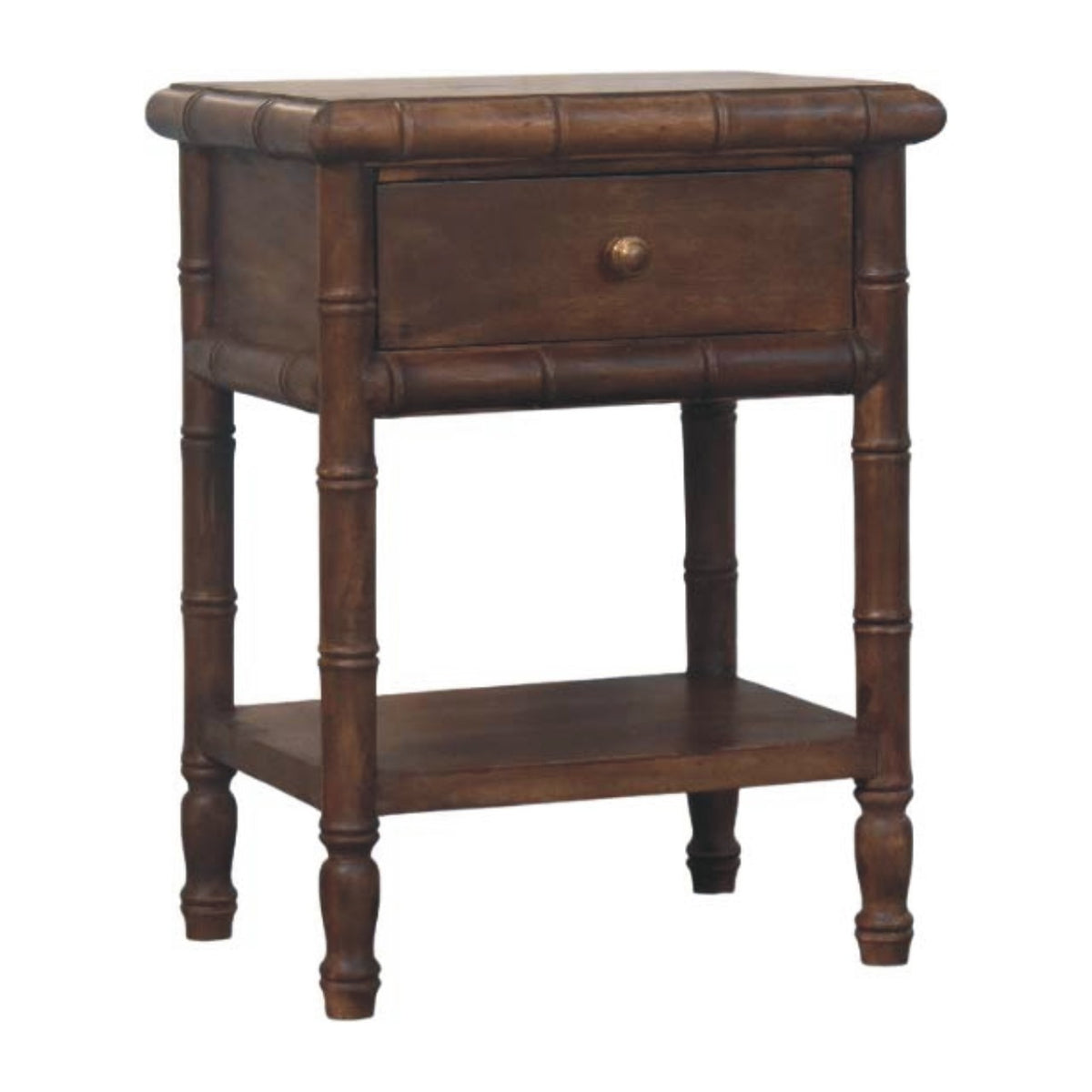 Bamboo Carved Bedside Table – view 2