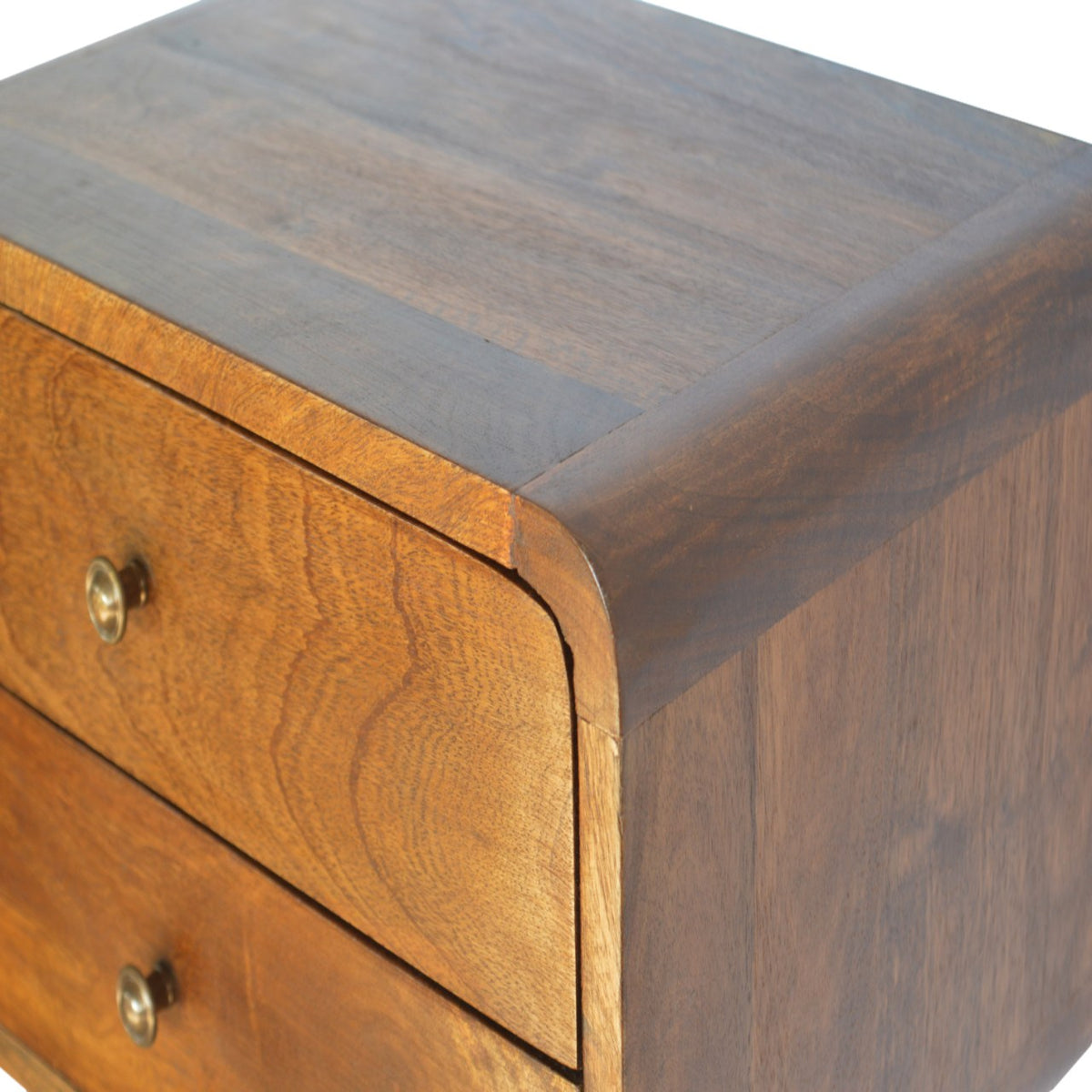 Floating Curved Chestnut Bedside – view 4