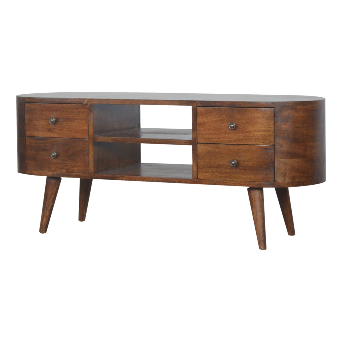Chestnut Rounded Entertainment Unit – view 3